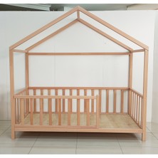 Bamy Doğal Kayın Çatılı Montessori Karyola 80X160 cm