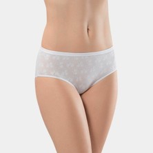 Türen Kadın Jakarlı Pamuklu Bikini Külot 283/BEYAZ