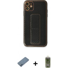 Pileli Store Pilelistore™ iPhone 12 Kılıf Yörünge Yansıma - Siyah Joko Magic 5d Hayalet Cam + Shine Kamera Lens Koruma Cam - Mı