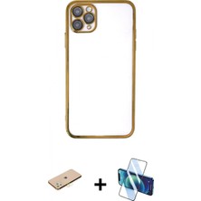 Pileli Store Pilelistore™ iPhone 11 Pro Kılıf Vadi Minimal - Siyah 3D Antistatik Seramik Nano Ekran Koruyucu + Renkli Kamera Lens Koruma Cam - Sı