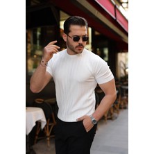 Alyn Wear Erkek Çizgi Kabartmalı Kısa Kollu Triko Tişört