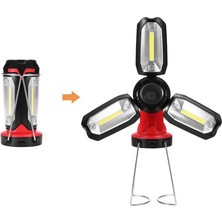 MiraLive Şarjlı Katlanabilir 3 Xcob LED + 3W LED Çok Fonksiyonlu Kamp Feneri P-8801