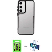 Pileli Store Pilelistore™ Galaxy A35 5g Kılıf Akış Çizgi Koleksiyonu - Siyah 3D Antistatik Seramik Nano Ekran Koruyucu + Raze Metal Kamera Lens - Gs