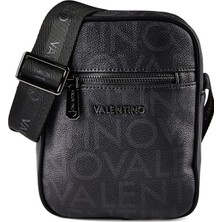 Valentino Siyah Erkek Postacı Çantası Kıng Re