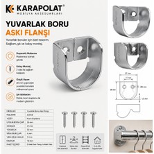 Karapolat 2 Adet Yuvarlak Boru Askı Flanşı Zamak Malzeme ile Şık Görünüm ve Güçlü Uyum