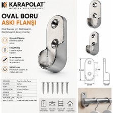 Karapolat Dolap Içi Gardrop Boru Tutucu Aparatı Elbise Askı Flanşı 2 Adet