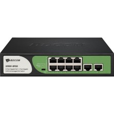 Bdcom S1500-8P2G 8 Port 10/100/1000 8 Port Poe 2 Port Uplınk 90W Yonetılemez Desktop Swıtch