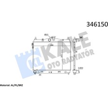 Kale Almparca Radyatör Getz 03-05 1.3-1.6 Mek Ac Klimasiz 494X385X20 Al/pl/brz