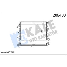 Kale Almparca Radyatör Lgn 1.8-2.0 16V-2.2 D Espace Iii 2.0 Ac Mek Otom 1 Sira Pa Sistem 635X441X47
