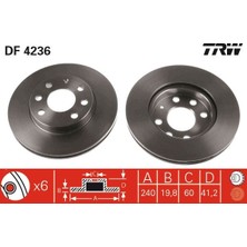 TRW Almparca Ön Fren Aynasi Corsa C 1.0-1.2 1.7 D 00 Abs Li 240X19.8X6DLXHALI