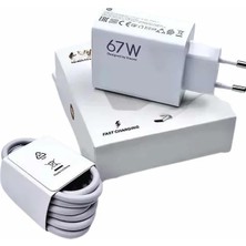 Erdo Ticaret Hızlı Şarj Aleti Adaptörü Kablo Seti 67W Uzun Ömürlü Beyaz