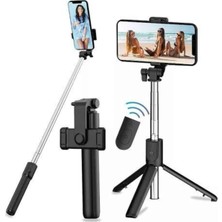 Erdo Ticaret Tripod Selfie Çubuğu Bluetooth Kumandalı Kablosuz LED Işıklı