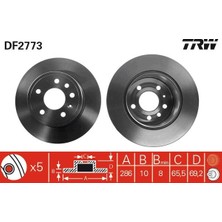 TRW Almparca Arka Fren Aynasi Vectra B 1.6 2.0i. 2.5i. V6 95/4.02 Saab 900 Ii 9.3 93/8.03 9.5 96 286X10X5DL