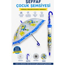 Alıç Şeffaf Çocuk Şemsiyesi Ergonomik Kancalı Saplı Su Itici Yüzeyli Dayanıklı Çocuk Şemsiyesi