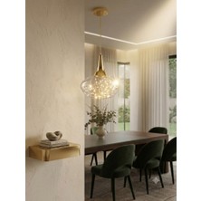 Light Hause Light House Nebula Modern Luxury Cam Sarkıt Avize – Gold Detaylı Tasarım