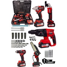 Kimmeer Plus Profesyonel 21V Matkap Hilti Taşlama Somun Sıkma Testere 5'lı Set