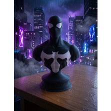Riva Self Spider-Man Siyah Kostüm Symbiote Büst Figür Örümcek Adam Heykel Hediyelik 13,5 cm