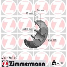 Zimmermann Almparca Arka Fren Kampana Corsa C 01 11 Abs Siz