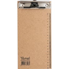 Temel 1/3 A4 Ahşap Sekreterlik Metal Klipsli Kalem Tutma Aparatlı