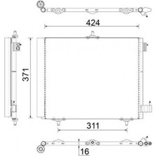 Mahle Almparca Kondenser 207-208-1007-2008 05 -C2-C3-C3 Ii 03 Ds 3 14 1.4 1.6hdi Kurutucu Ile Al/al 420X371X16