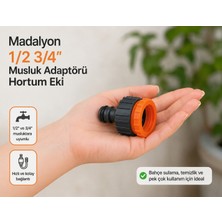 Badem10 Bahçe Çeşme Musluk Bağlantı Adaptörü Aparatı 1/2'' - 3/4'' Musluk Adaptörü Hortum Bağlantı Eki