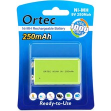 Or-Tec Nimh 9V 250MAH Şarjlı Pil