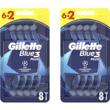 Gillette Blue3 Plus Tıraş Bıçağı 6+2 Li 2 Adet
