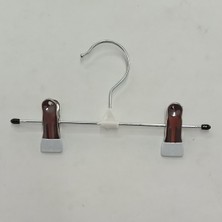 Ağırsoy 10 Adet Paslanmaz Çelik Mandallı, Tel, Etek Pantolon Askısı, Mandal Ucu Beyaz Pvc, 20 cm