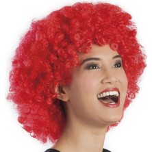 Dorasan Kırmızı Renk Kıvırcık Afro Bonus Peruk