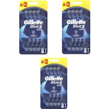 Gillette Blue3 Plus Tıraş Bıçağı 6+2 Li 3 Adet