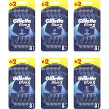Gillette Blue3 Plus Tıraş Bıçağı 6+2 Li 6 Adet