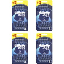 Gillette Blue3 Plus Tıraş Bıçağı 6+2 Li 4 Adet