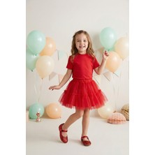 Le Mabelle Kırmızı  Kısa Kollu Penye Basic Çocuk Tişört