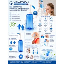 Hangzhou Bpa Içermeyen Burun Yıkama Şişesi Seti - Sinüs Rahatlaması - Burun Tıkanıklığı Açma 300 ml
