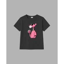 Ciro Kids %100 Pamuk'lu Pembe Panter Baskılı Unisex Çocuk T-Shirt ( 4 -14YAŞ )