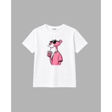 Ciro Kids %100 Pamuk'lu Pembe Panter Baskılı Unisex Çocuk T-Shirt ( 4 -14YAŞ )