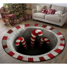 Vivense Baston Şeker Baskılı Dokuma Taban Halı, 542 Yng, 150X150 cm