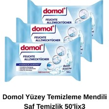 Domol Islak Temizlik Bezi Çok Amaçlı Ferahlık 50\'li 3\'lü