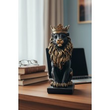 Hükümdar Kral Aslan Dekoratif Masaüstü Biblo Heykel Ev ve Ofis Aksesuarı