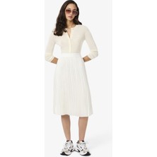 Lacoste Pleated Satin Midi Skirt
