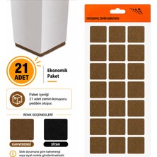 BADEM10 Yapışkanlı Mobilya Masa Sandalye Parke Zemin Ayak Koruyucu Kaydırmaz Keçesi 30x30 Mm (21'Lİ PAKET)