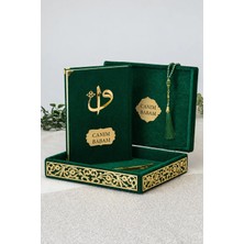 İhvan Online Canım Babam - Babalar Günü Hediyesi - Elif Vav Pleksi Süslemeli Hediyelik Kadife Kaplı Kutulu Kuranı Kerim - Yeşil