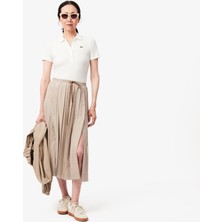 Lacoste Women's Long Pleated Flannel Skirt