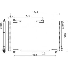 Mahle Almparca Klima Radyatörü Kondenser Peugeot P206 98 09 1.1-1.4-1.6-2.0-1.4hdi-1.6hdi