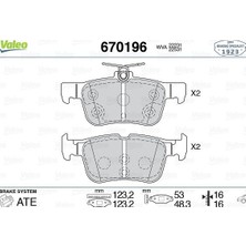 Valeo Almparca Arka Disk Fren Balatasi Ford Edge 2.0d 08/15-07/18 Ford Kuga 1.5/1.5d/1.6/2.0/2.0d 11/12 Fte Kirmizi Kutu