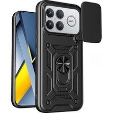 M.TK Moveteck Xiaomi Poco F8 Ultra Uyumlu Kılıf Kamera Korumalı Sürgülü Dönebilen Yüzüklü Armor Military Tank Kızaklı Kapak