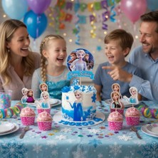 Dodomar Frozen Cake Topper Set Pasta Kürdanı Kürdan Cupcake Kabı Doğum Günü Parti Süsü