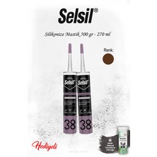 Selsil Kahverengi Silikonize Mastik 500 gr - 2 Adet ve Rosie