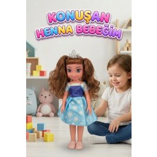Farbu Oyuncak Henna Prenses Bebek Türkçe Konuşan Kafası ve Kolları Et Bebek 30 cm Eğitici Öğretici Oyun Arkadaşım
