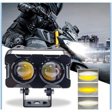 Astraled 2 Adet Çift Mercek Sarı Beyaz 60 Watt Motosiklet Atv Off Road LED Lamba Uyumlu